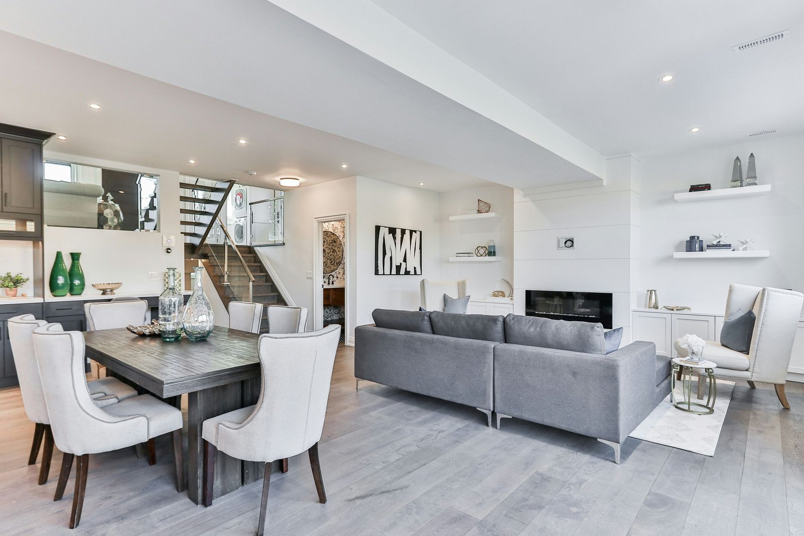 Open-plan living and dining room